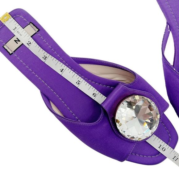 N°21 Purple Sandal Slide Crystal Accent Slippers Size 11 - Picture 9 of 12